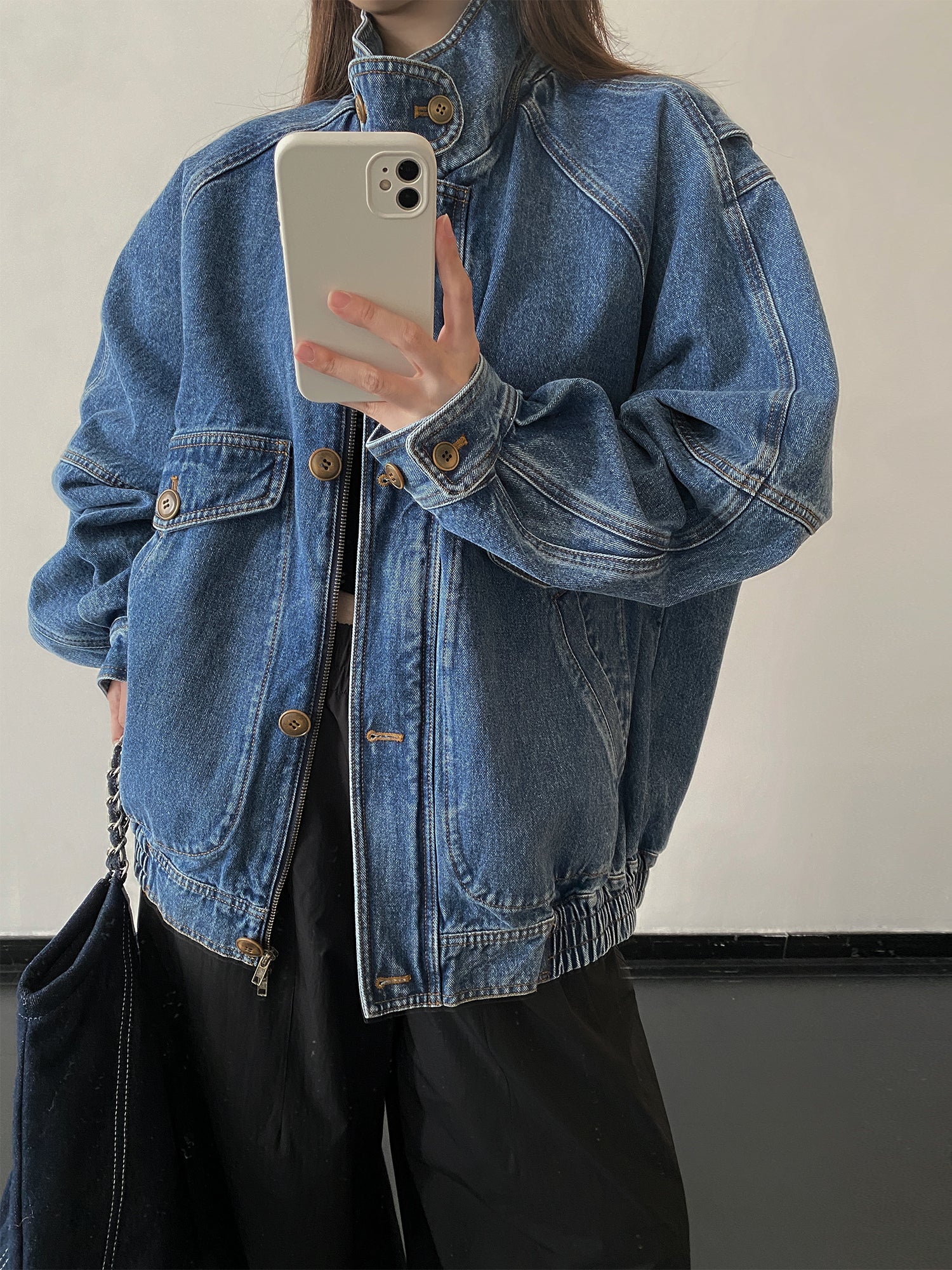 スタンドカラーデニムジャケット N608