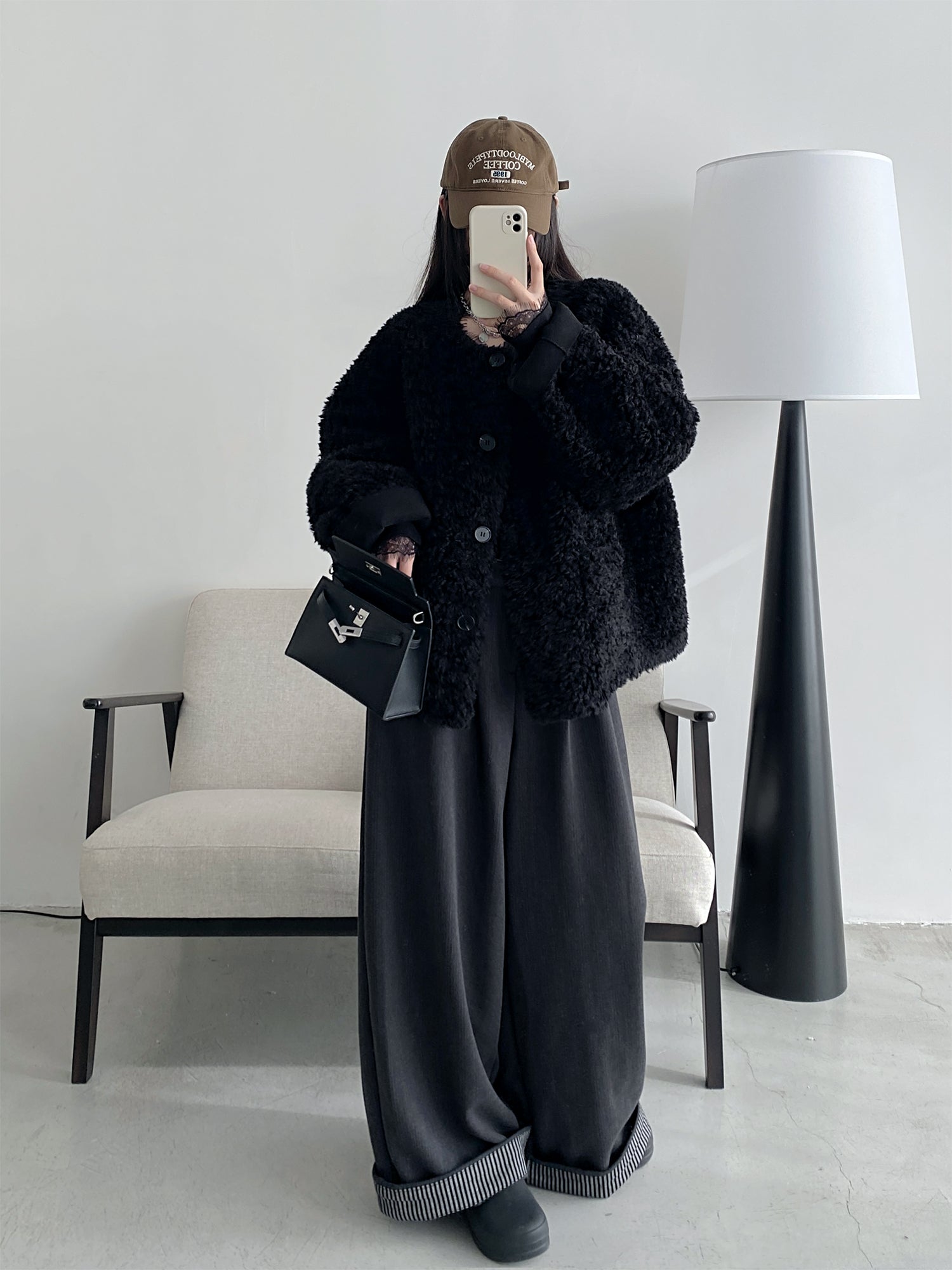 ショートルーズボアコート    N901