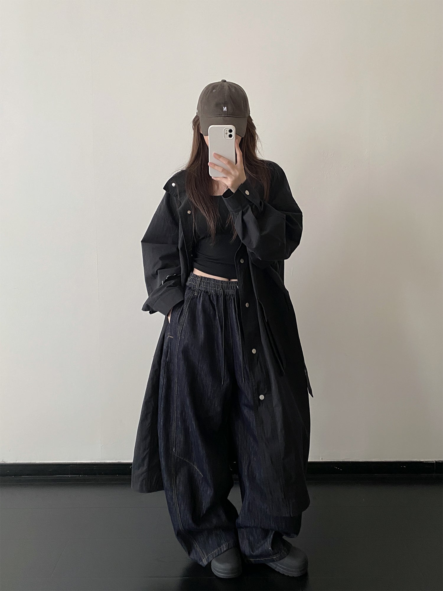 ウエストゴムワイドデニムパンツ    N671