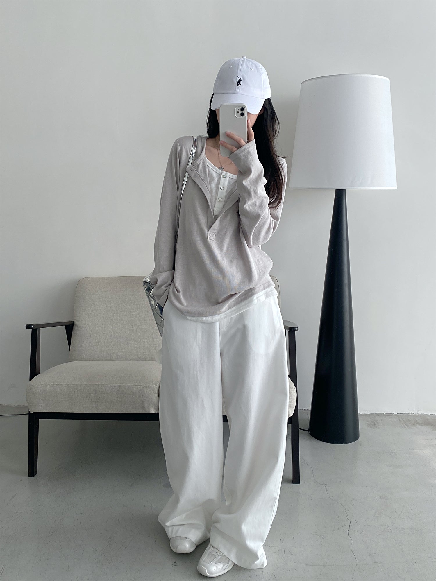 N606フェイクツーピース長袖Ｔシャツ    N606