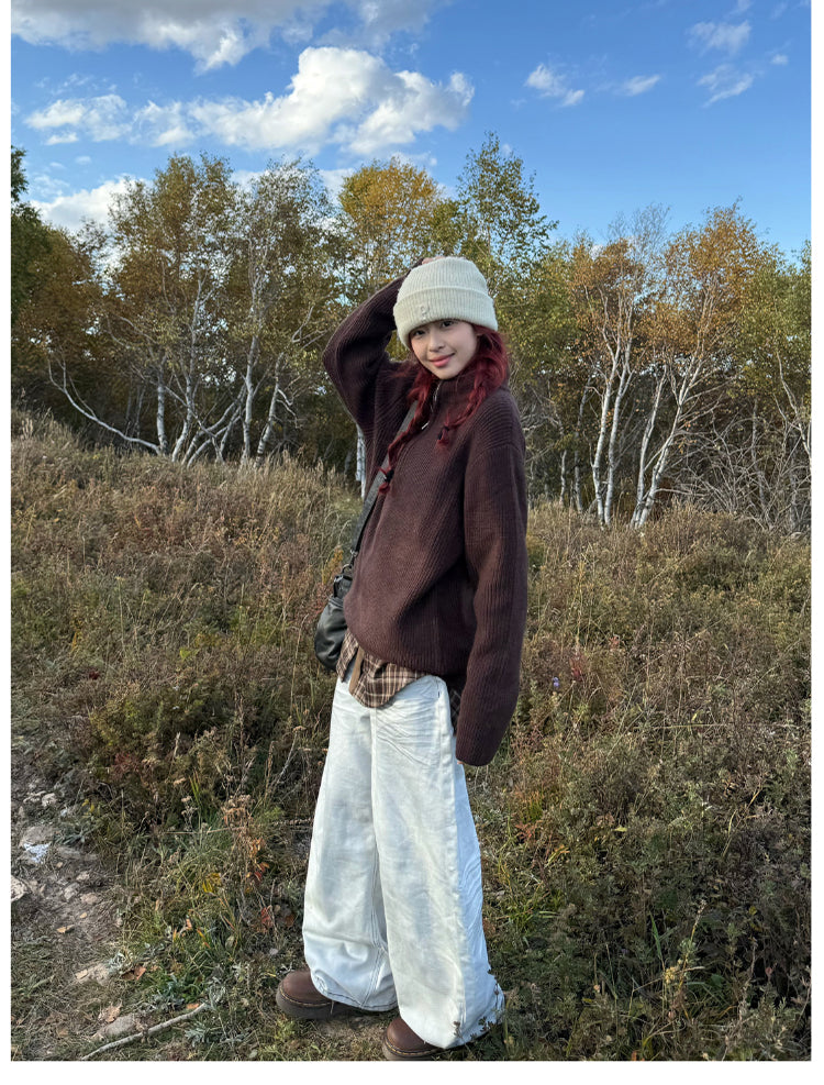 ハーフジップニットセーター    N824