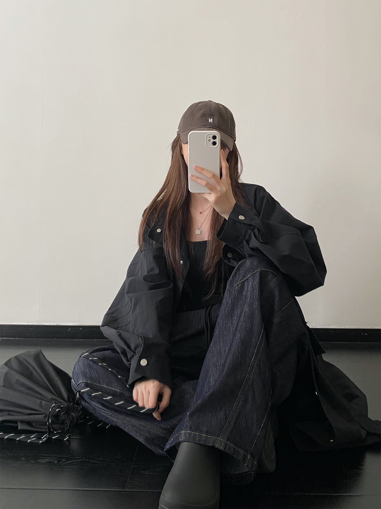 ウエストゴムワイドデニムパンツ    N671