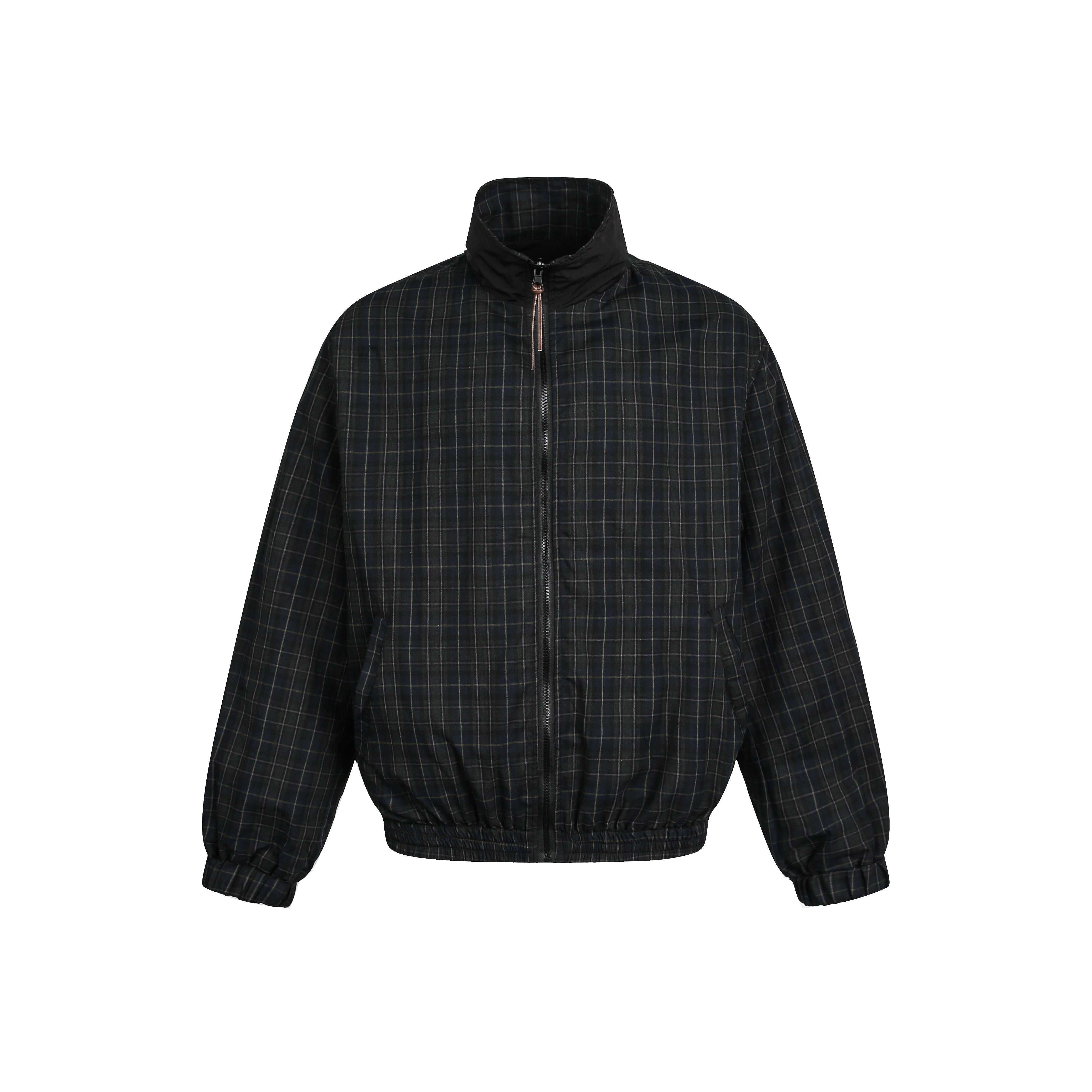 スタンドカラーチェック柄ジャケット    N553