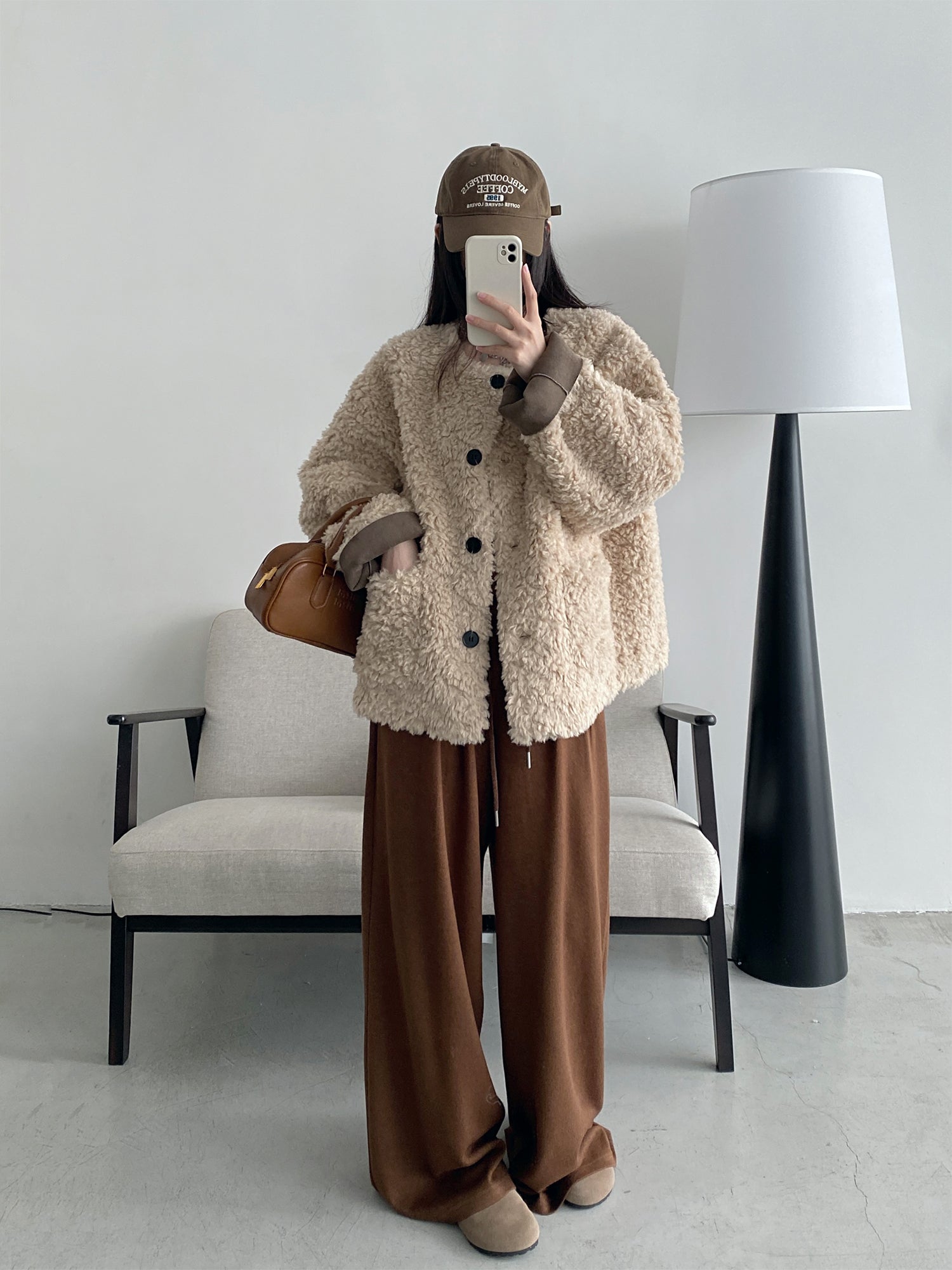 ショートルーズボアコート    N901