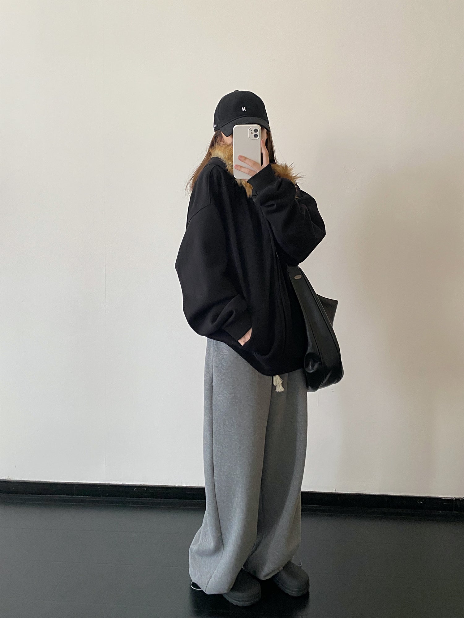 裏起毛ワイドスウェットパンツ    N800
