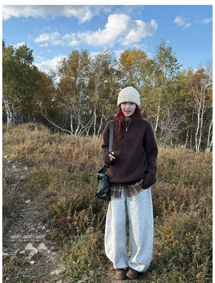 ハーフジップニットセーター    N824