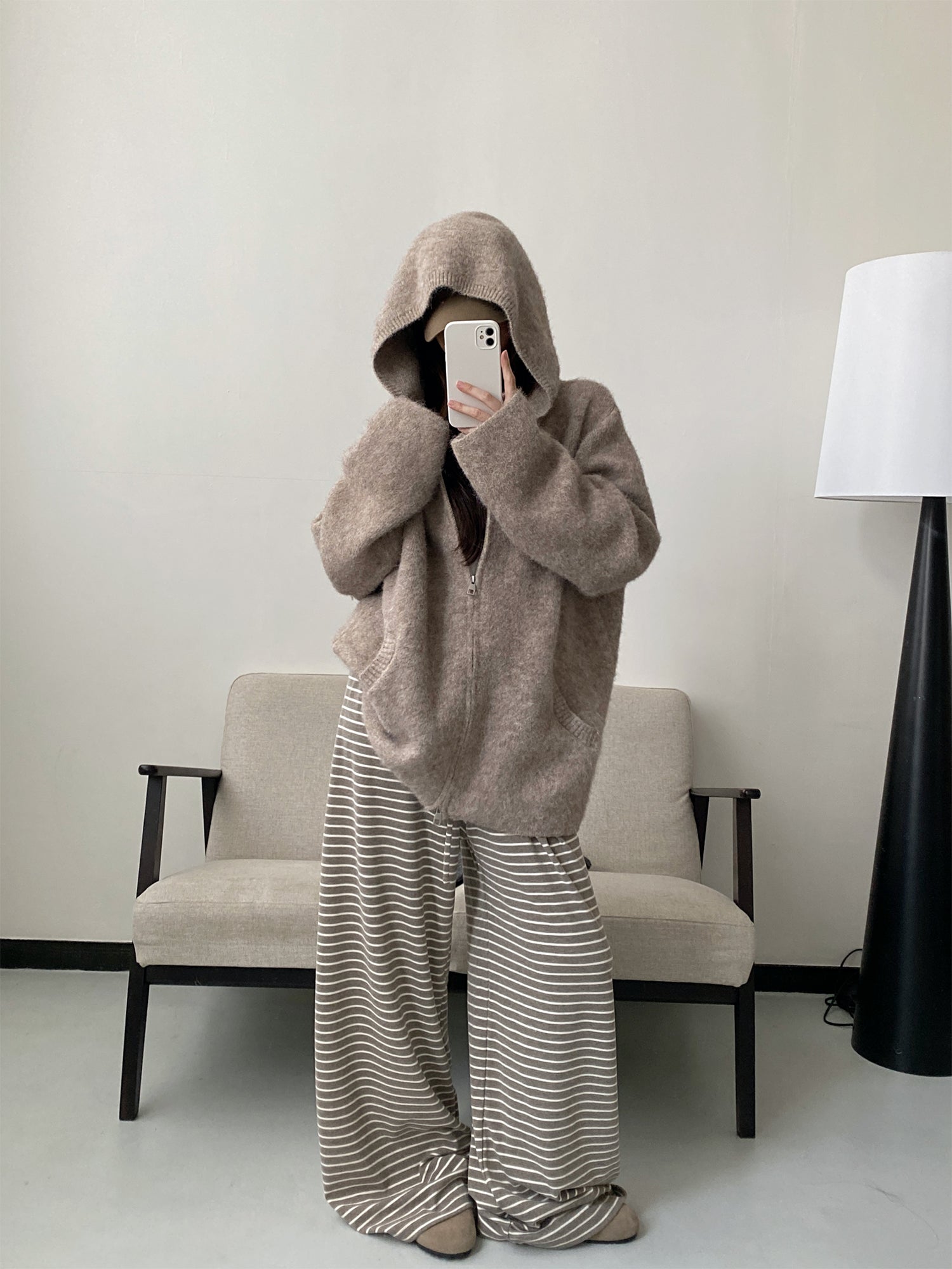 オーバーサイズニットパーカー N722