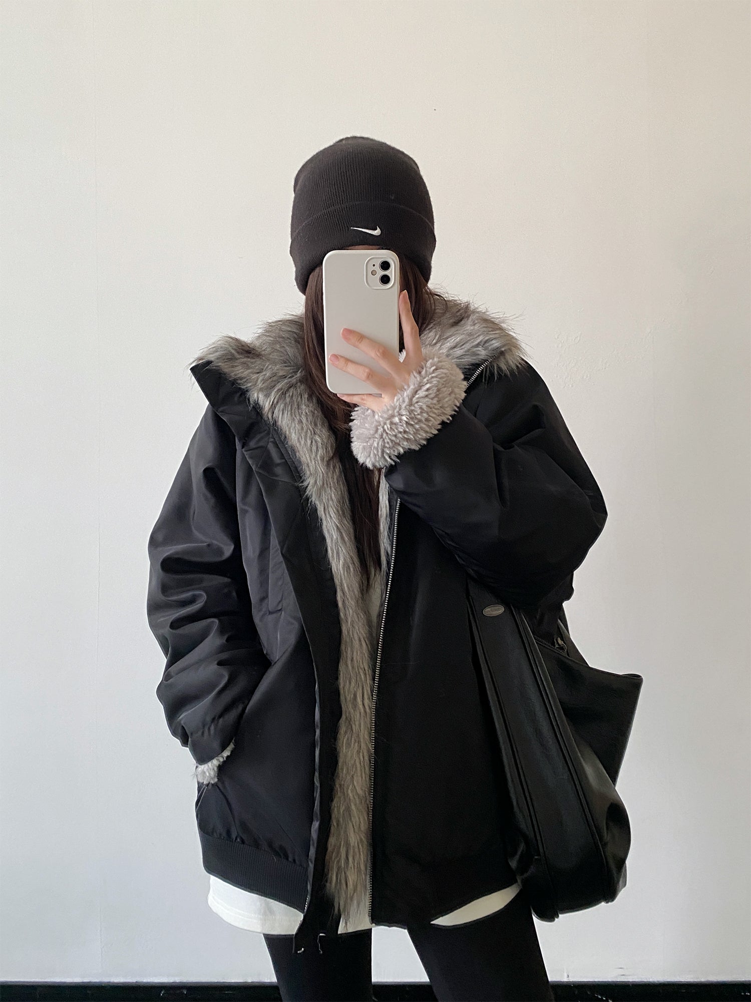 厚手ファー裏地ボアジャケット    N870