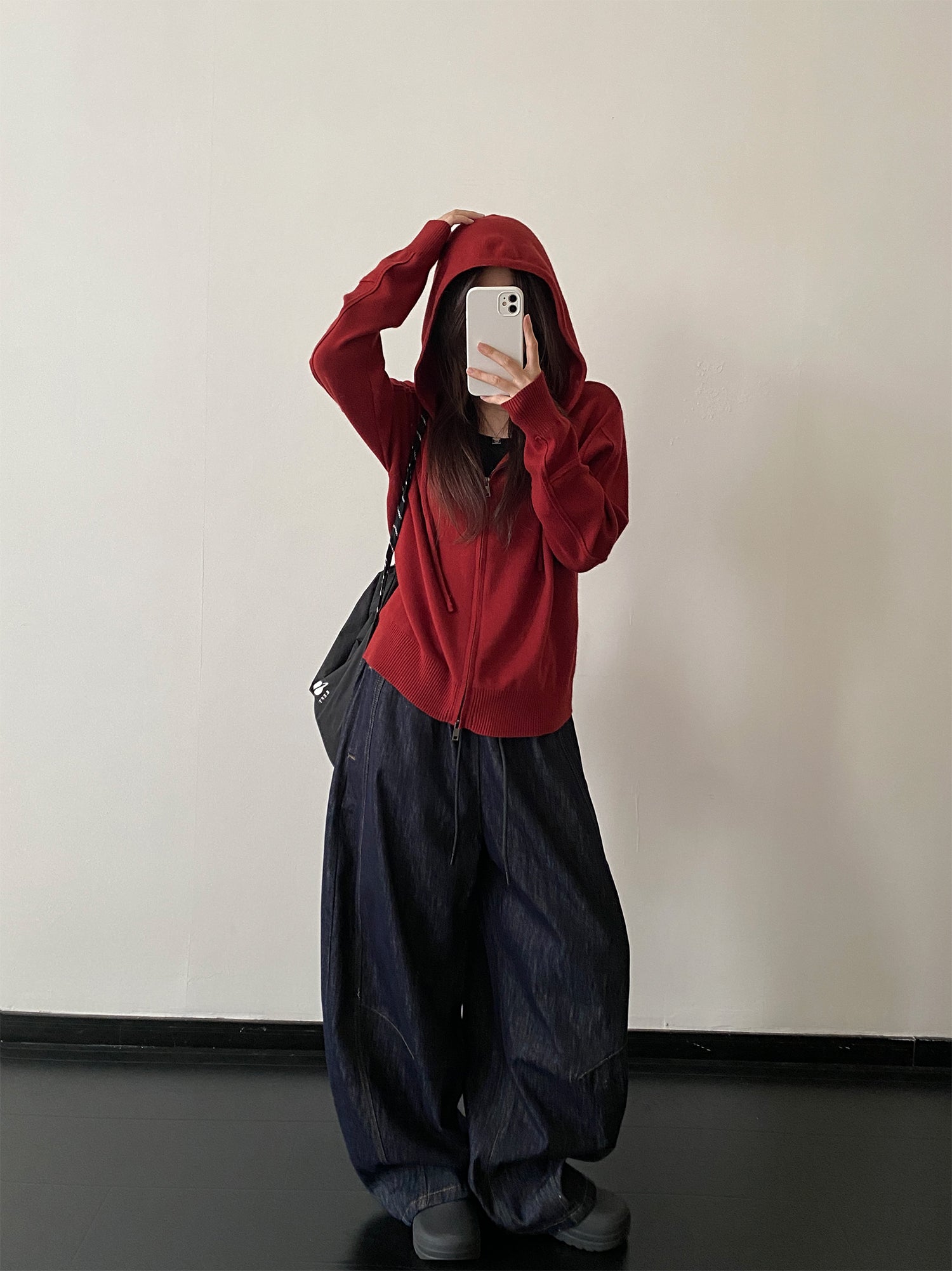 ウエストゴムワイドデニムパンツ    N671