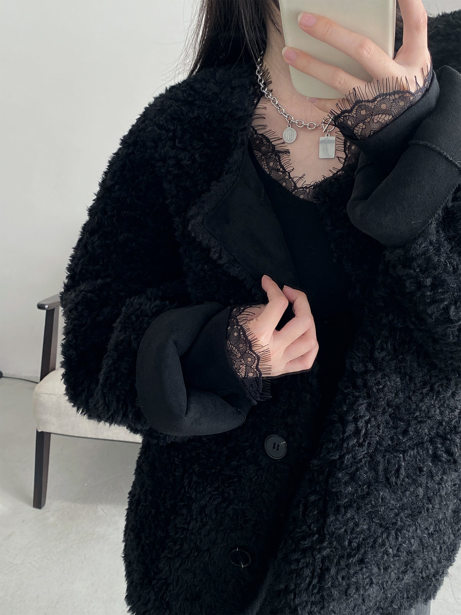 ショートルーズボアコート    N901