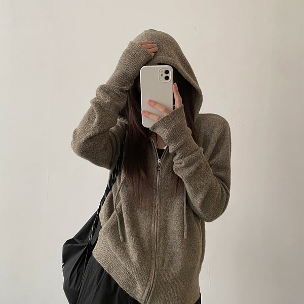 ジッパーニットフーディー N610