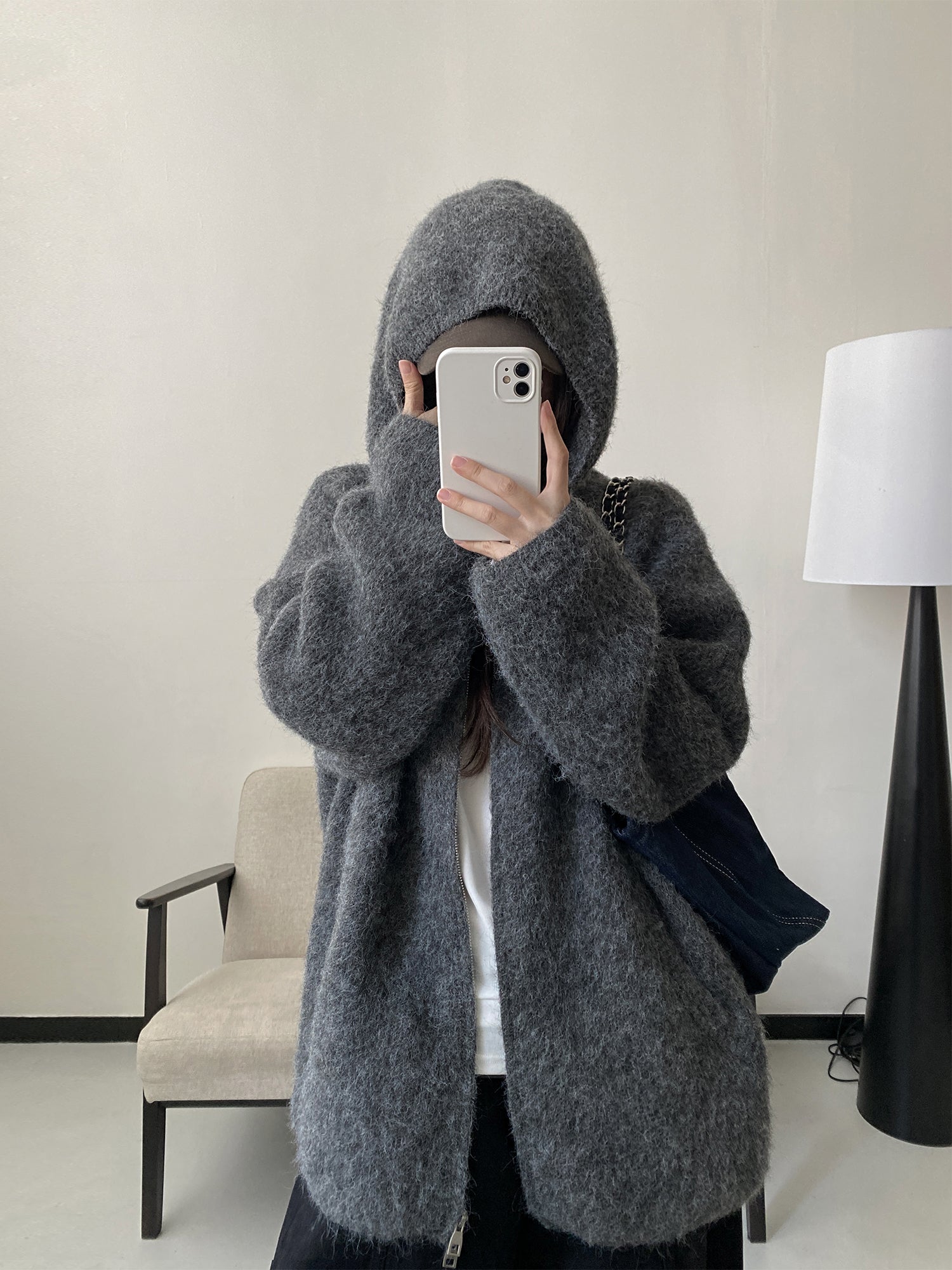 オーバーサイズニットパーカー N722