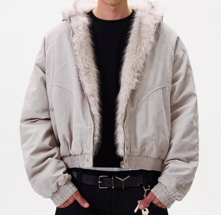 フェイクファーライニングショートブルゾン LLS-017