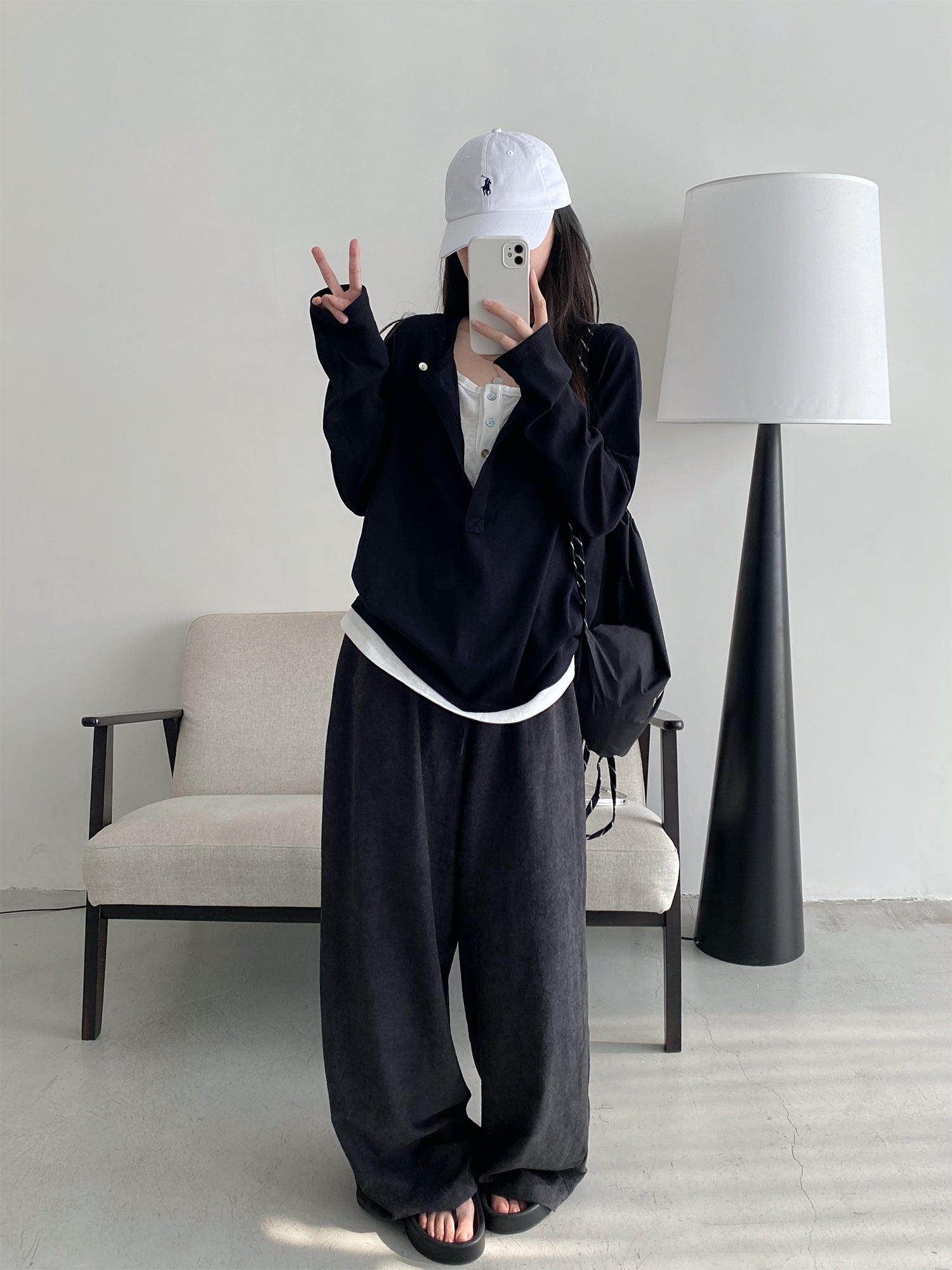 N606フェイクツーピース長袖Ｔシャツ    N606