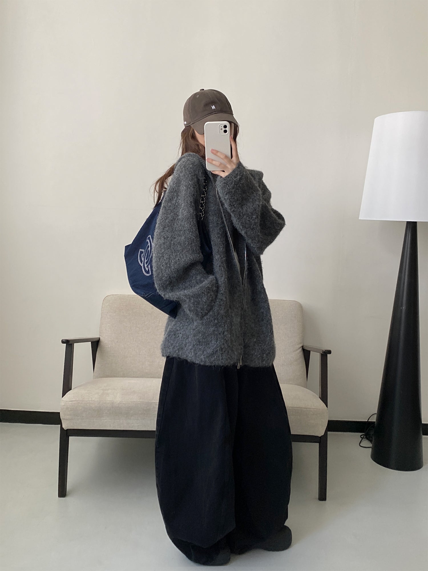 オーバーサイズニットパーカー N722