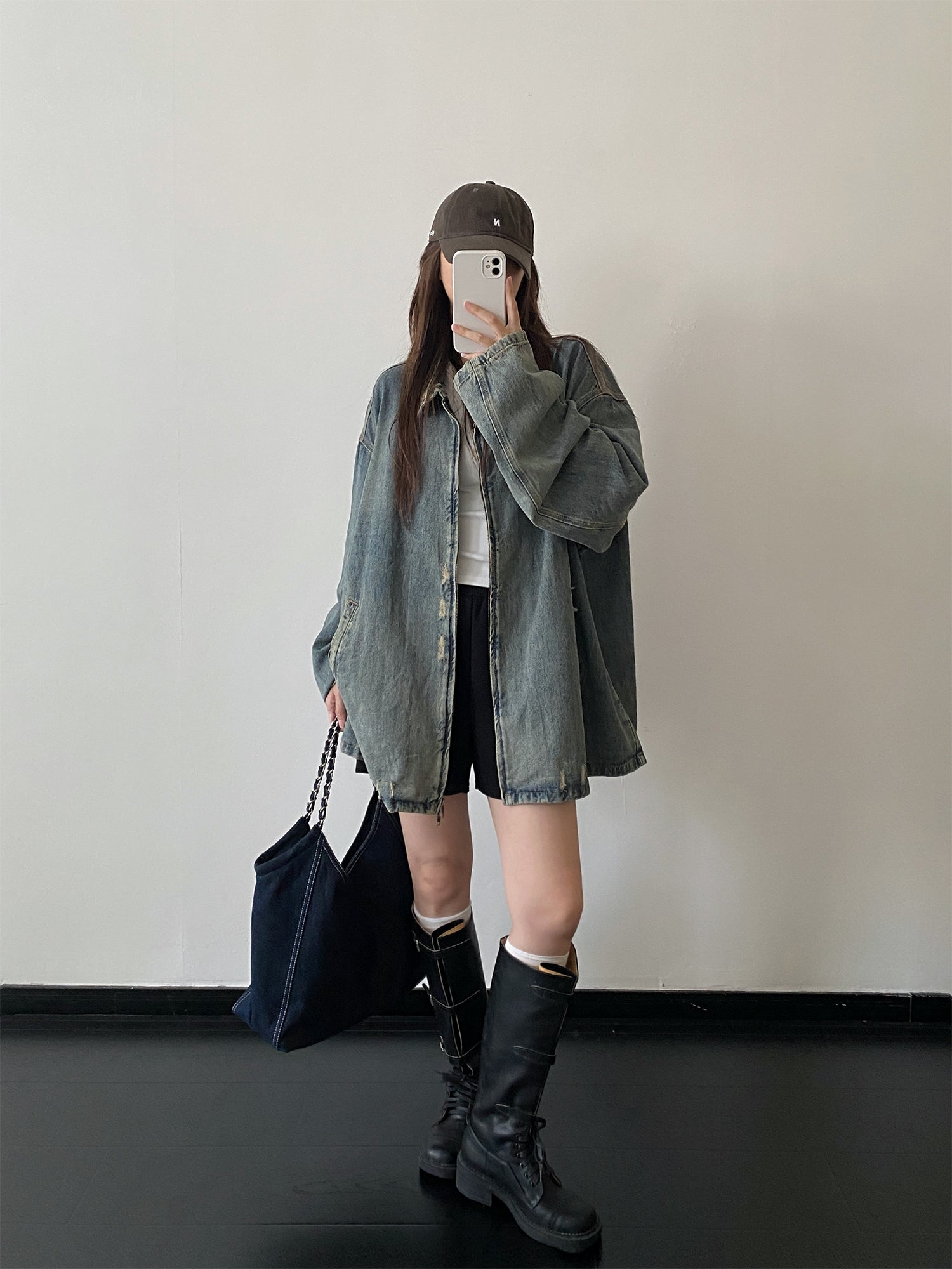 フェード加工ルーズシルエットデニムジャケット   N862