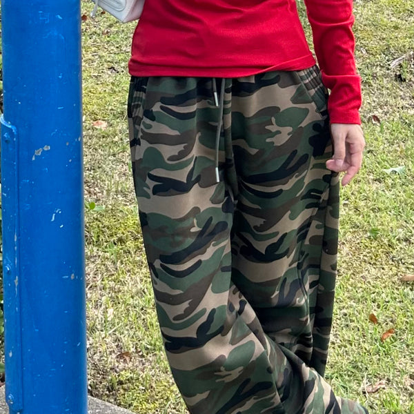 リラックスワイド迷彩スウェットパンツ SZ006