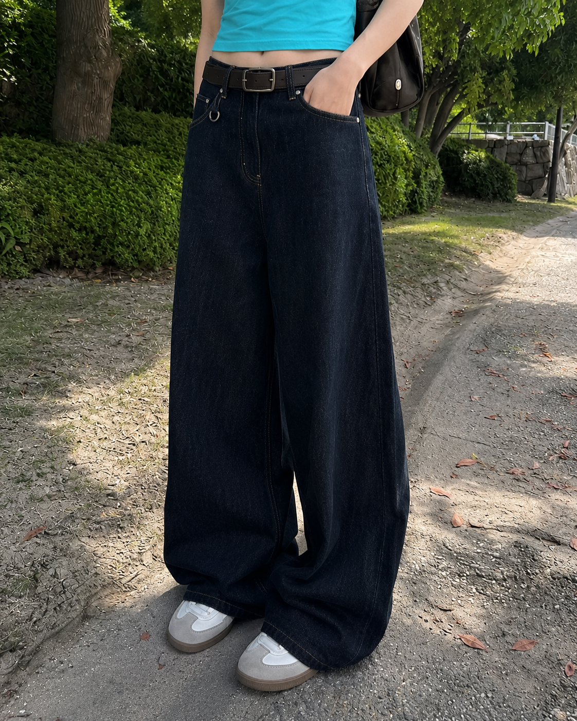 インディゴルーズストレートデニムパンツ  YZ-003