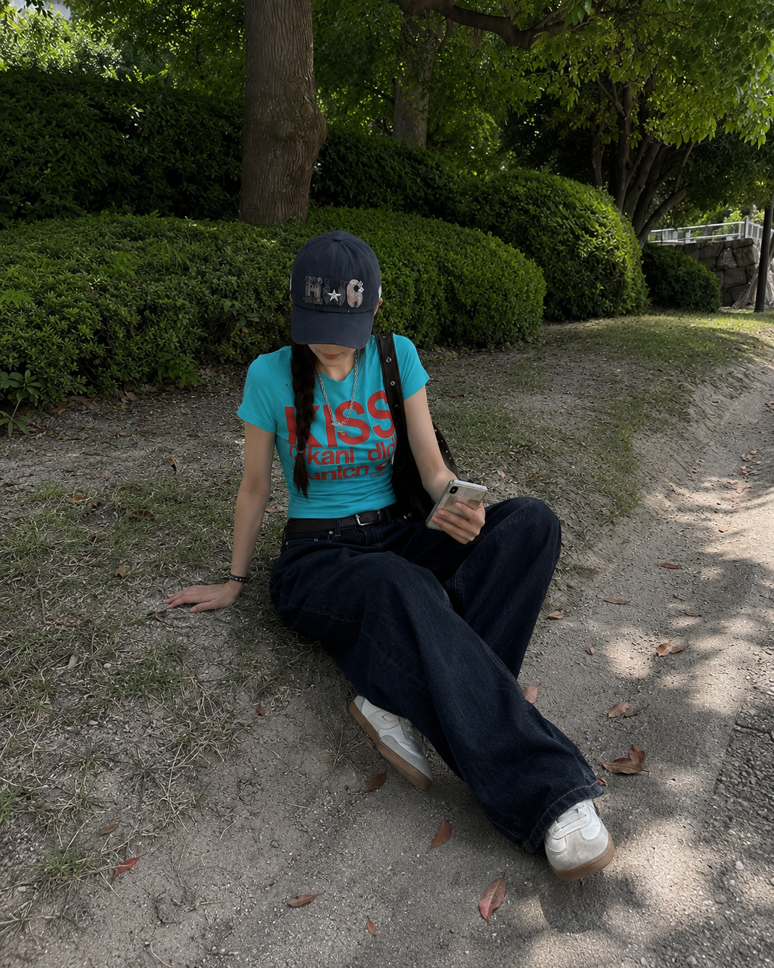 インディゴルーズストレートデニムパンツ  YZ-003