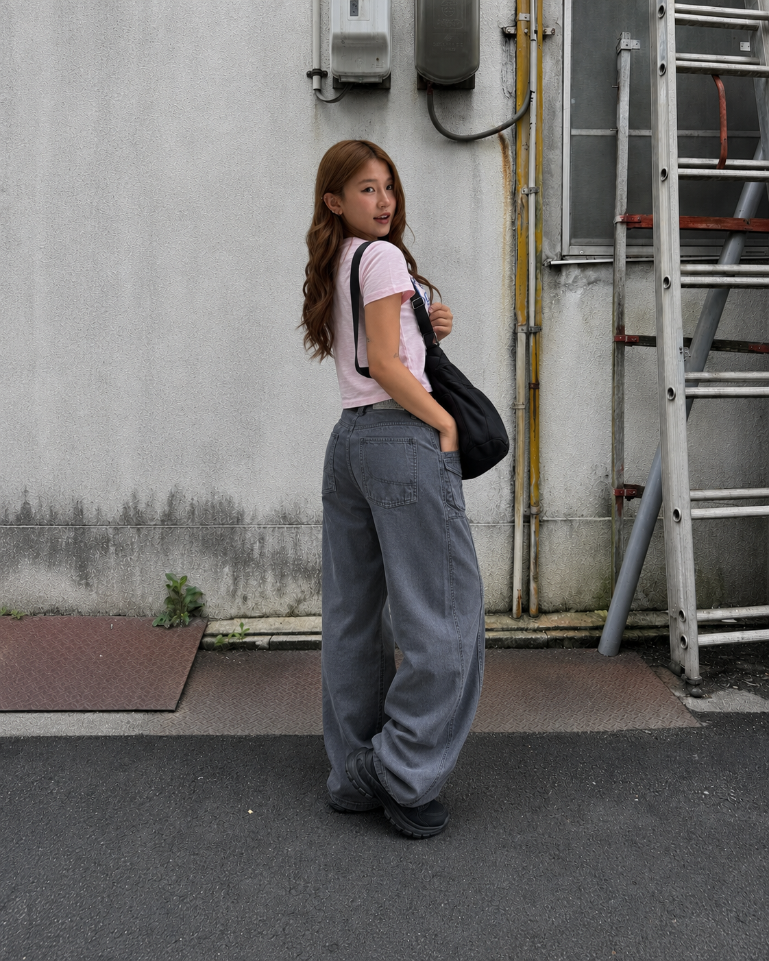 ハートプリントコットンクロップTシャツ N1282