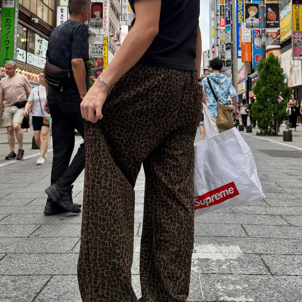 レオパードプリント・ワイドストレートイージーパンツ PP001