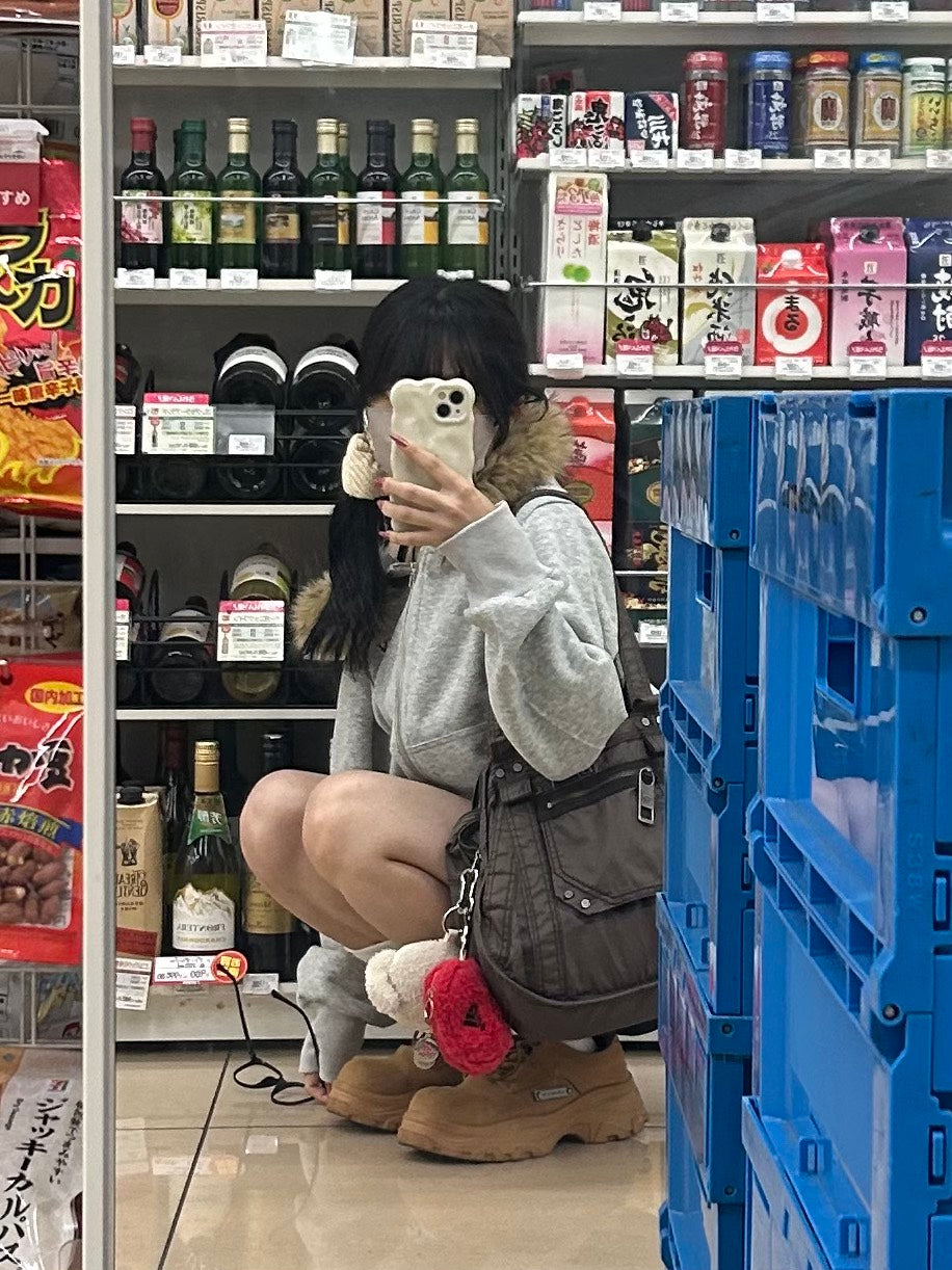 フェイクファー フーディジップブルゾン MI-18