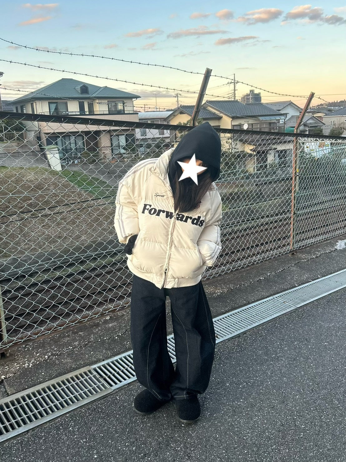 ライン配色スタンドカラーパファージャケット MI-035