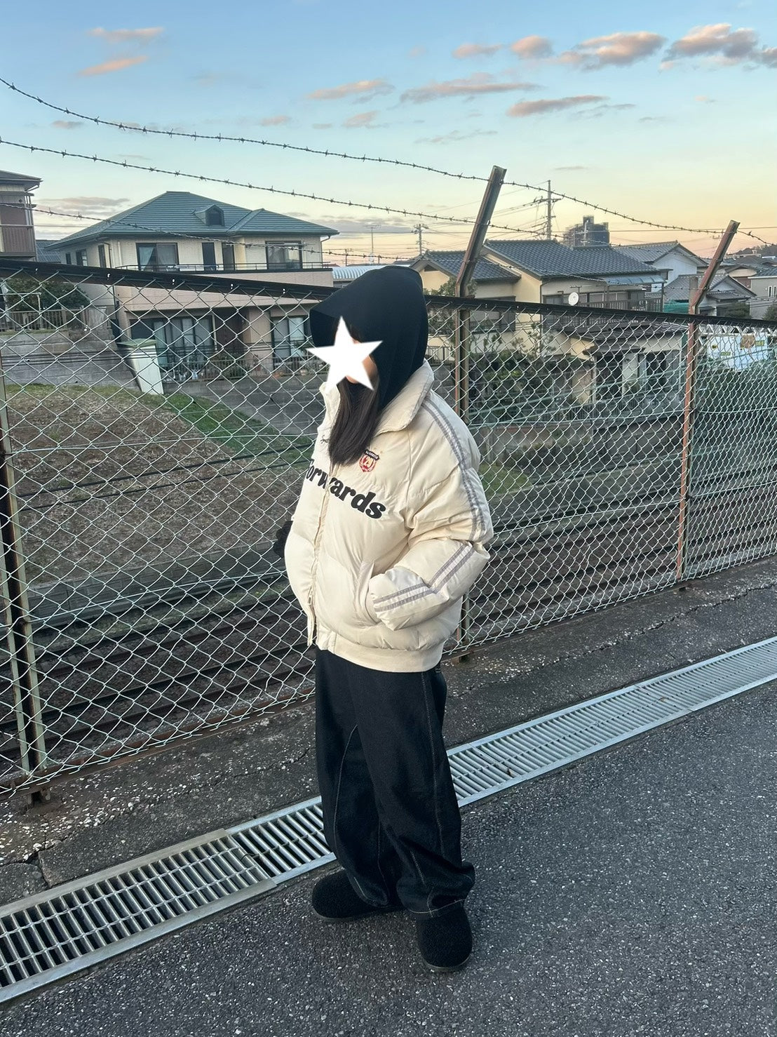 ライン配色スタンドカラーパファージャケット MI-035