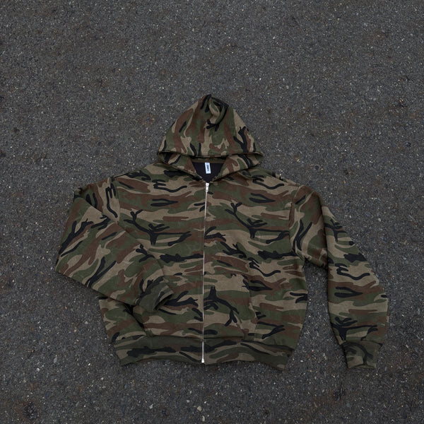 フルジップ迷彩パーカー HR010
