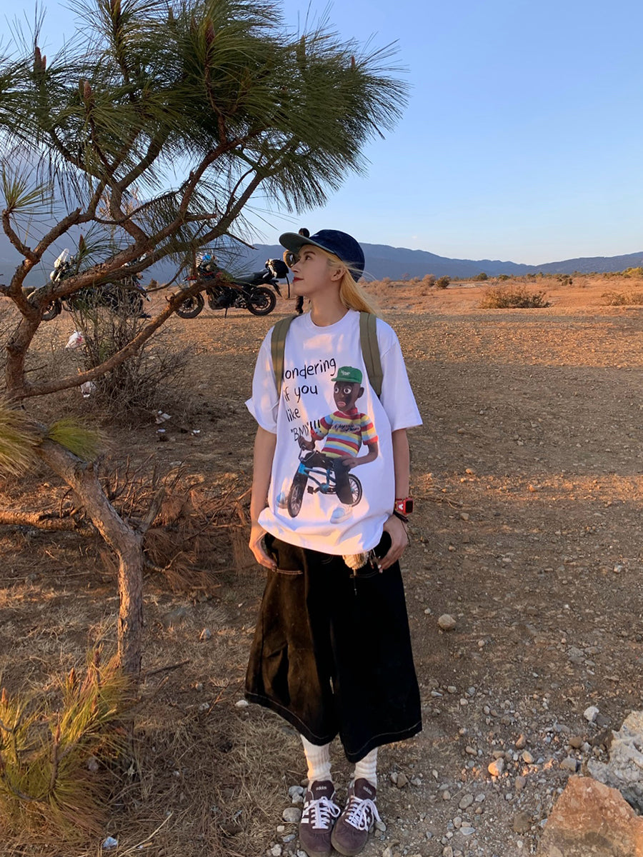 オーバーサイズプリントTシャツ    N403