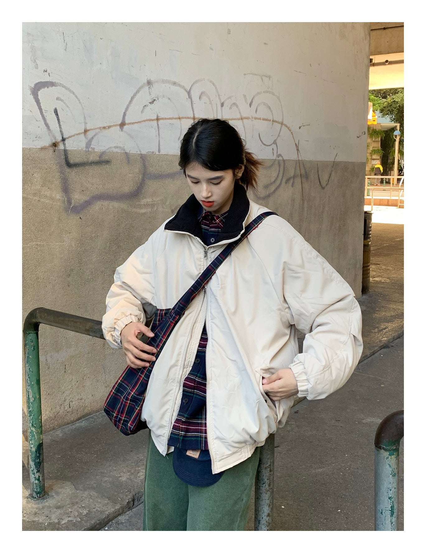 フリースジャケット 紫とグレー ストライプ フリースジャケット 紫とグレー ストライプ