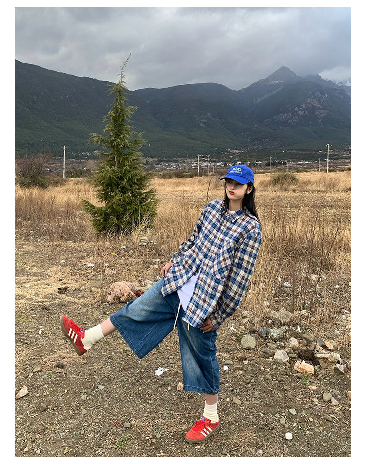 アメリカンチェック柄シャツ    N386