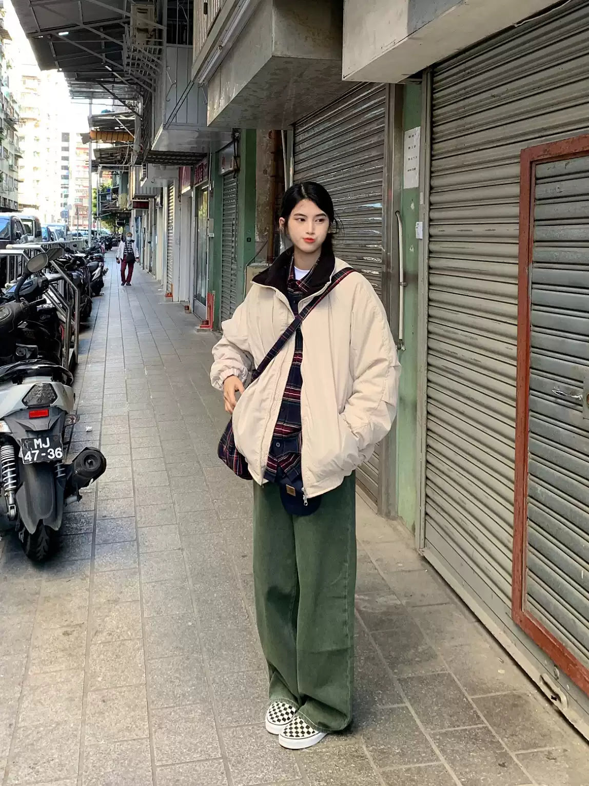 スタンドカラー厚手裏地フリースジャケット    N327