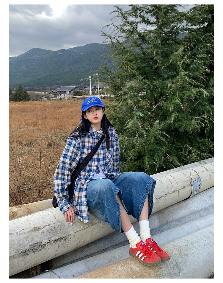アメリカンチェック柄シャツ    N386