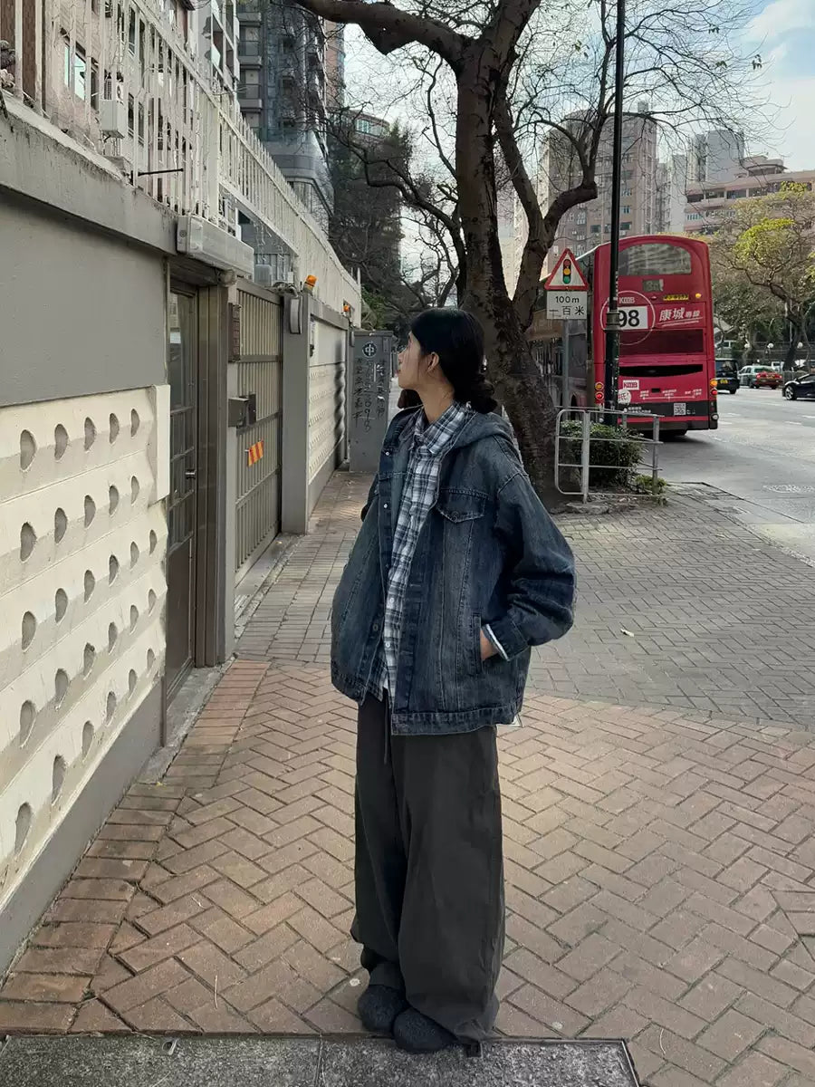デニムフード付きジャケット    N347