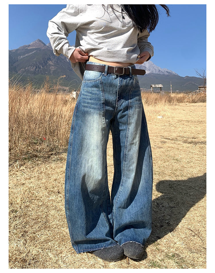ダイヤパターンハイウエストコクーンデニム（デニムパンツ