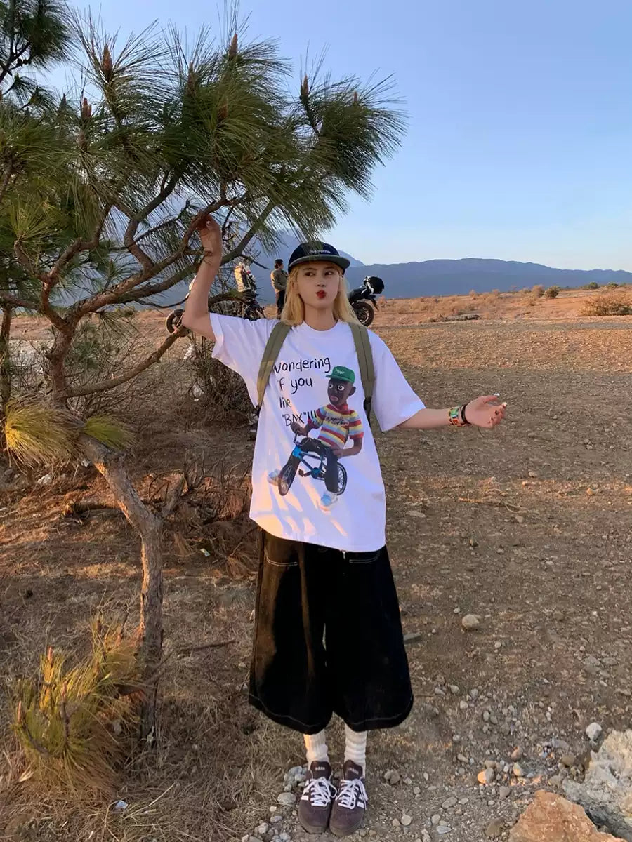 オーバーサイズプリントTシャツ    N403
