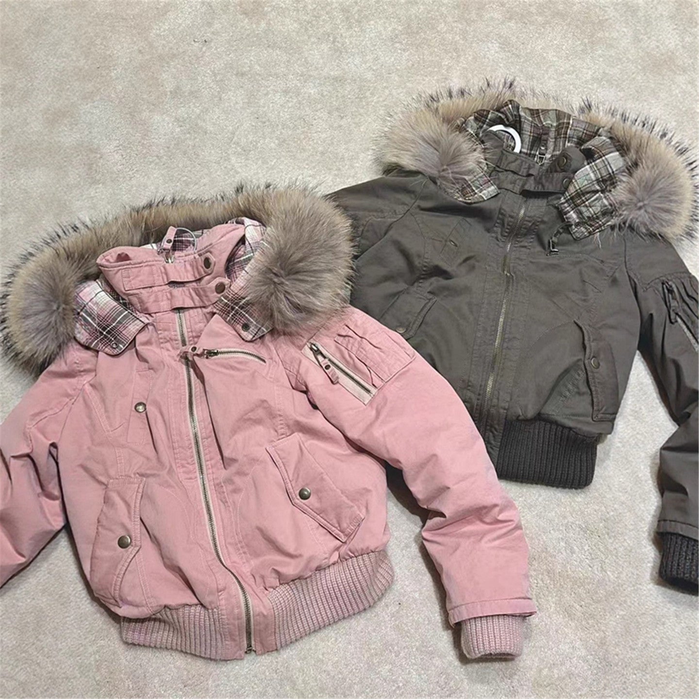 ミリタリーファー付きショートジャケット AKA-003