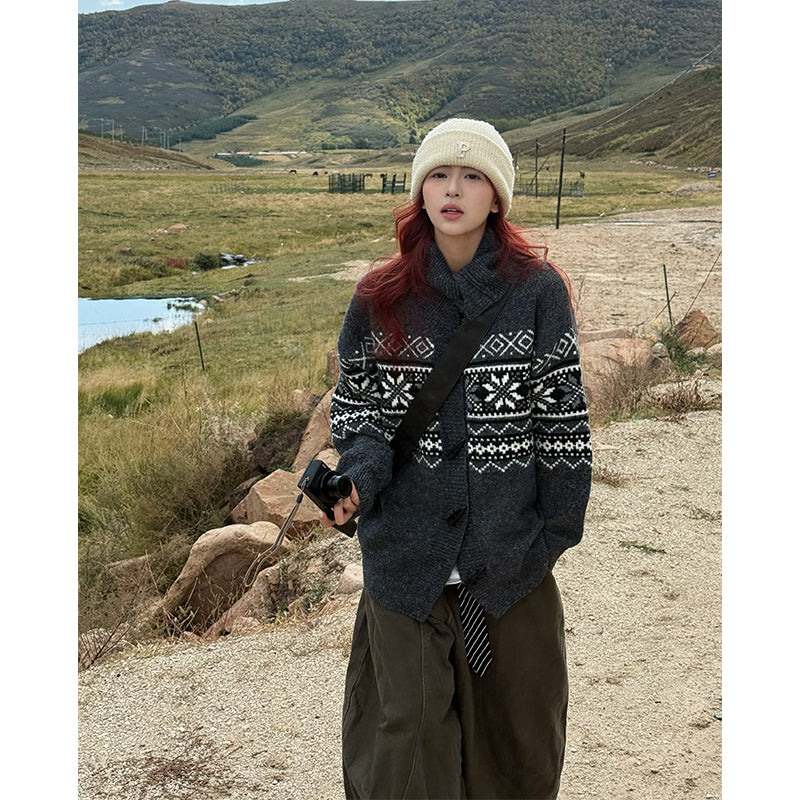 ジャカードニットカーディガン    N823