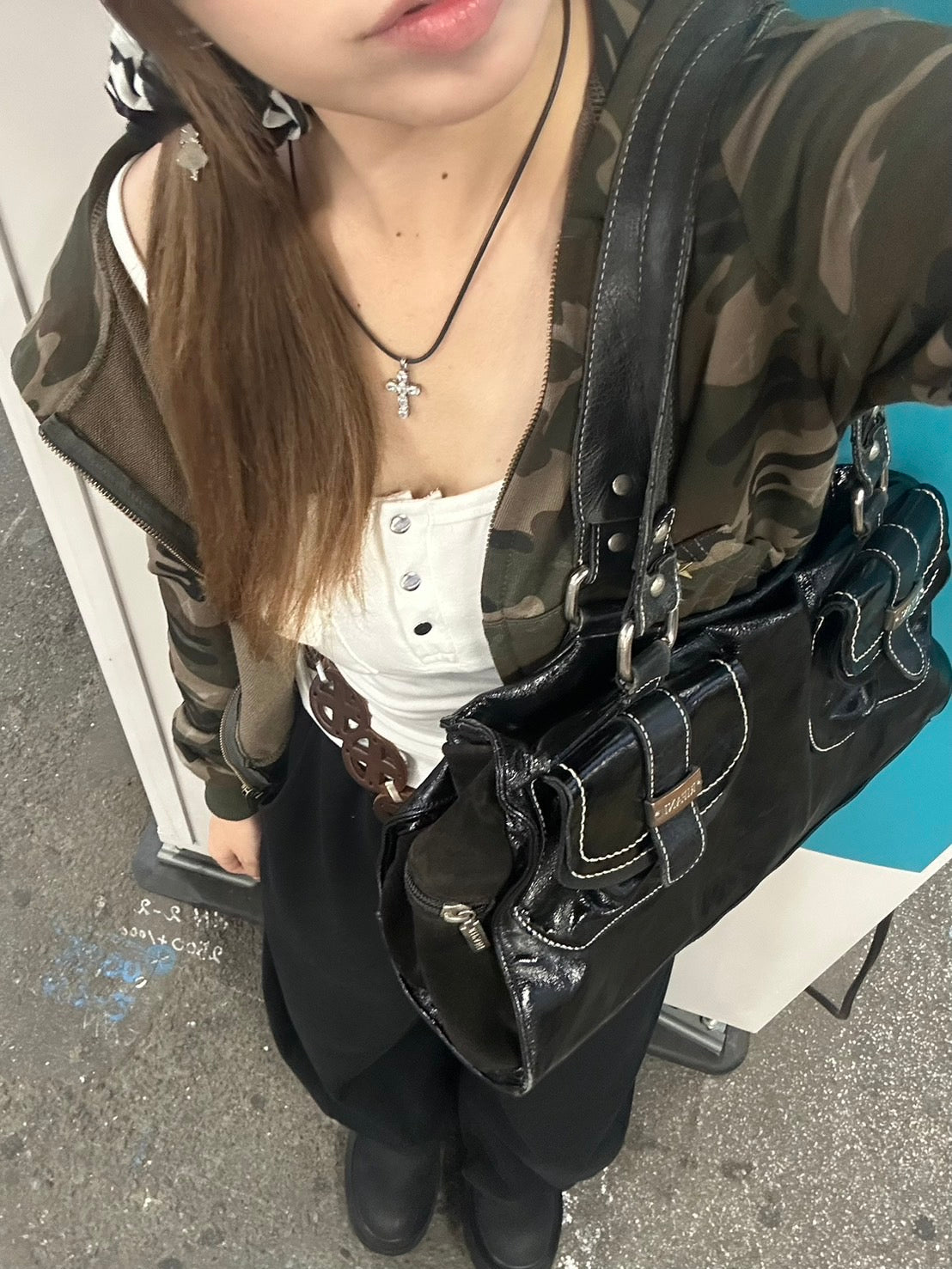 クロップド丈・カモフラージュジップアップパーカー MI-06