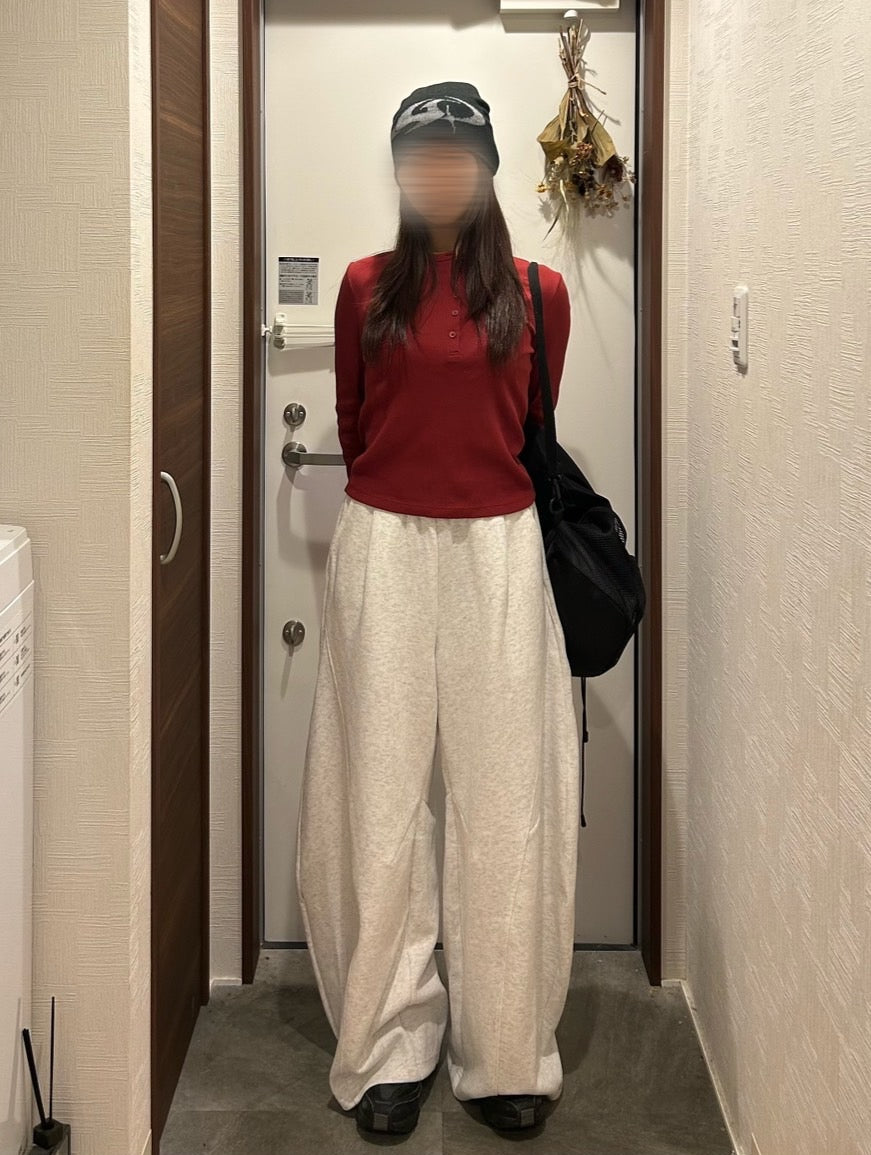 3Dカーブ・ワイドバルーンスウェットパンツ  OT-010