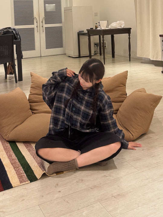 フーデッド・オーバーサイズネルシャツ　YT002