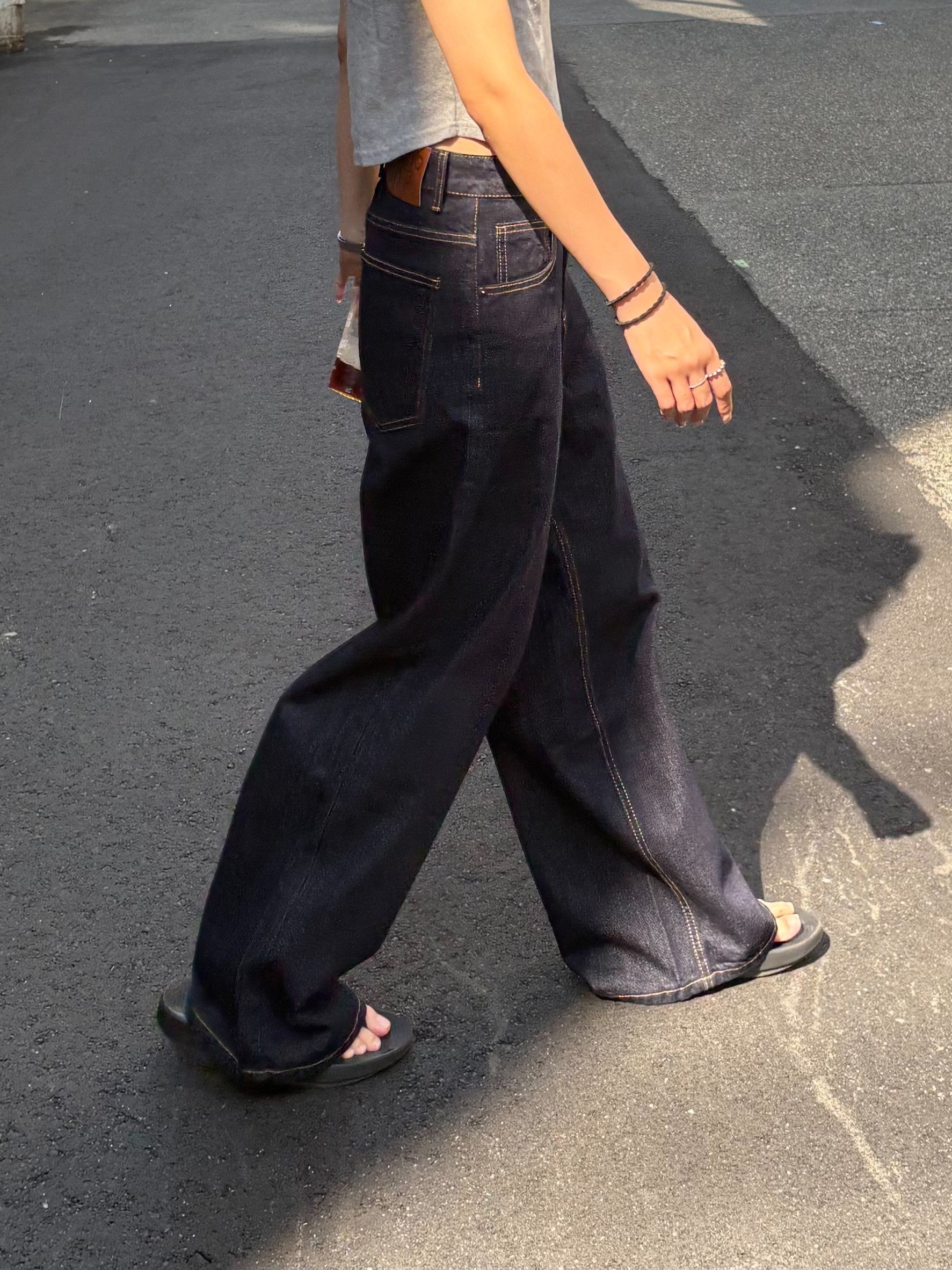 リジッドインディゴ・ワイドストレートフィットデニム TM-002