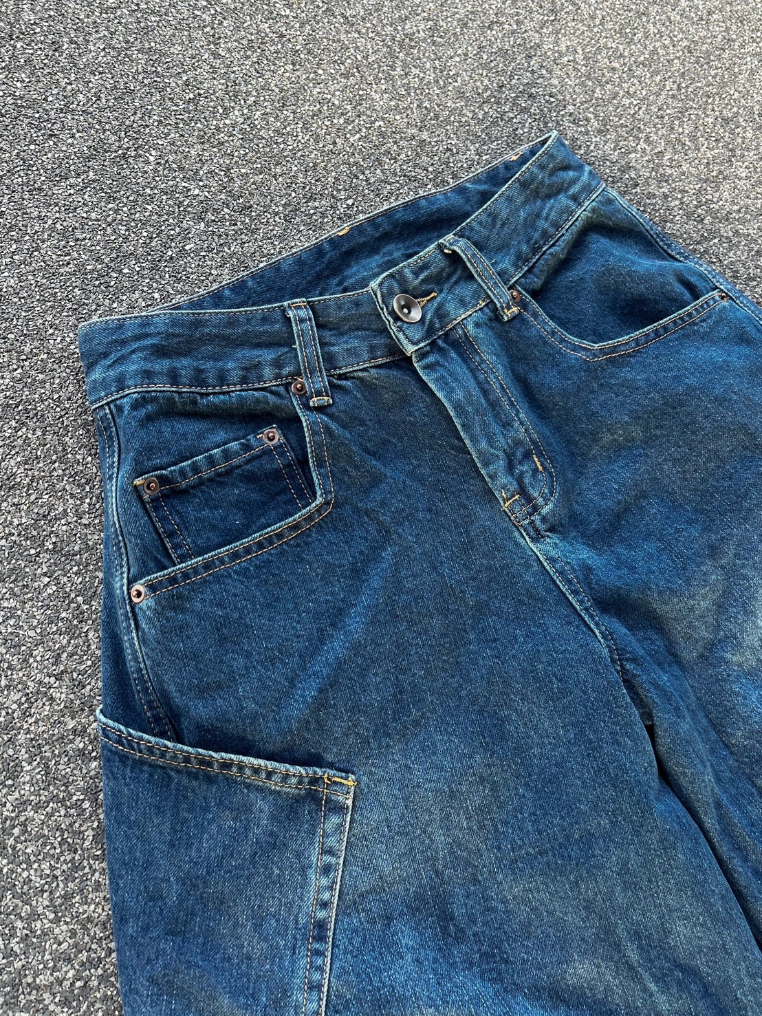 3Dカーブ・パネル切替ワイドデニム MI-08