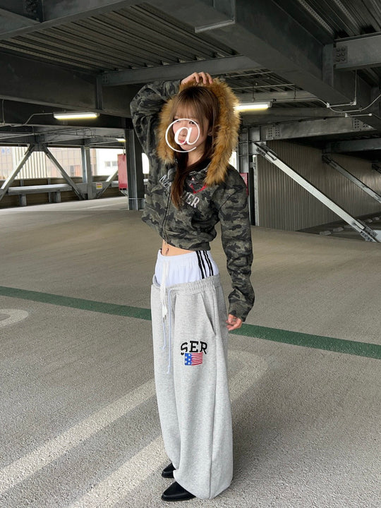 カモフラファーフーディショートブルゾン LLS012