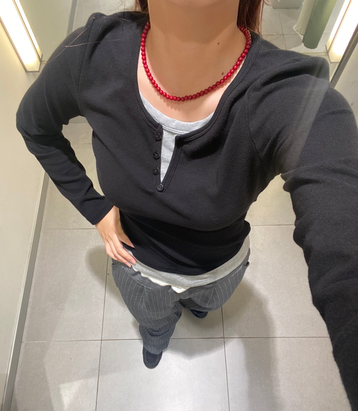 ヘンリーネックロンT　WG005