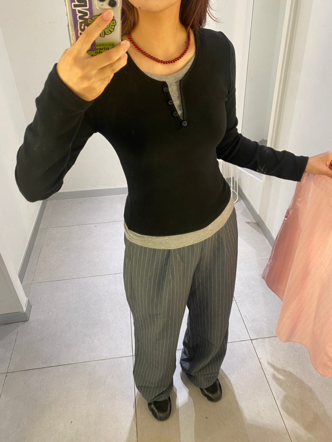 ヘンリーネックロンT　WG005