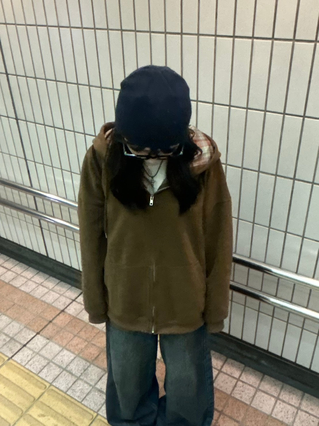 チェックライニング・ジップアップフーディー　MI-12