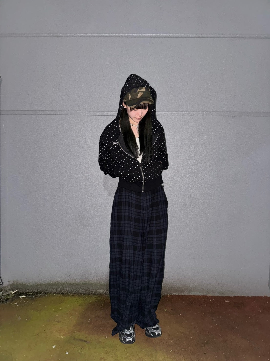 ドット総柄ジップパーカー MIF-006