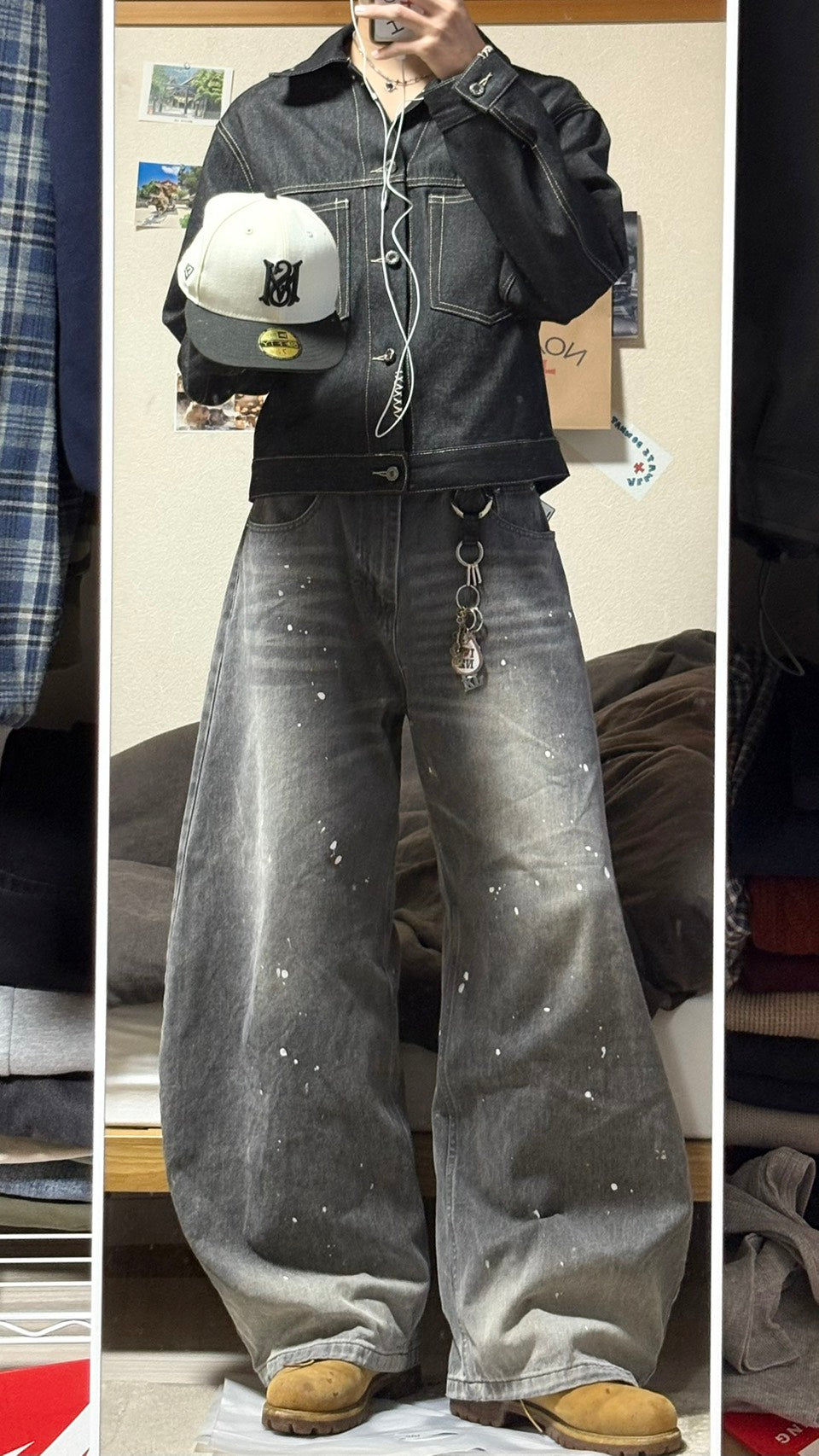 短丈リジッドデニムジャケット HR008